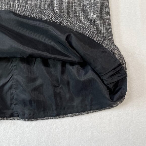 LOFT Silk Blend Tweed Skirt Fluted Hem Midi Black Gray Size 10 - Picture 3 of 10
